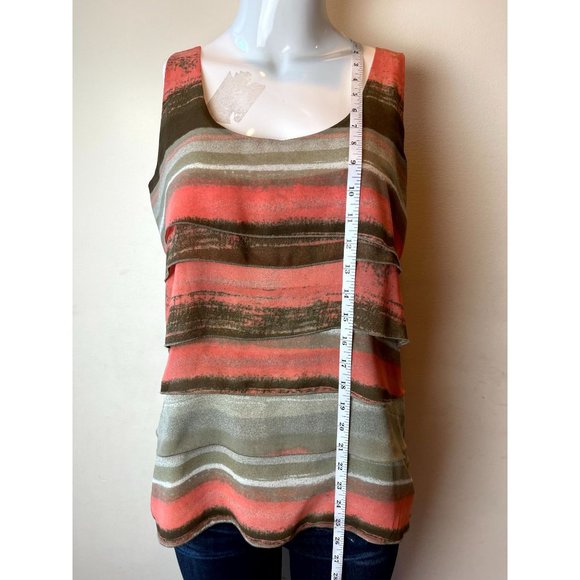Kenneth Cole Womens Sleeveless Blouse Tank Top Ruffle Scoop Neck Multicolor SZ 6 - Picture 3 of 7